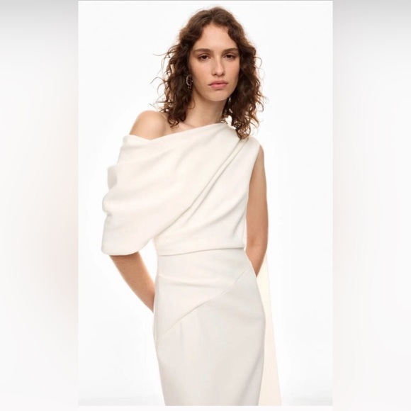 Roksanda Maite Off The Shoulder Dress, Ivory Size 16 UK, US 12 - Picture 1 of 7